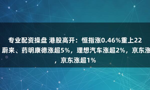 专业配资操盘 港股高开：恒指涨0.46%重上22000，蔚来、药明康德涨超5%，理想汽车涨超2%，京东涨超1%