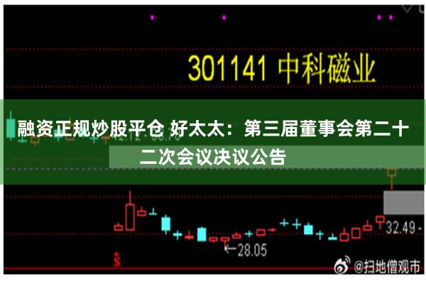 融资正规炒股平仓 好太太：第三届董事会第二十二次会议决议公告