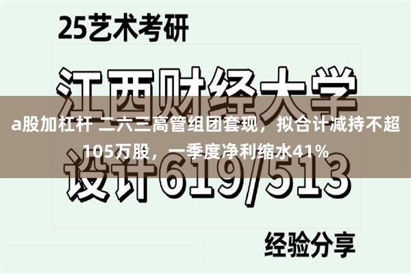 a股加杠杆 二六三高管组团套现，拟合计减持不超105万股，一季度净利缩水41%